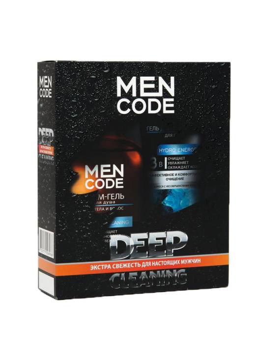 Подарочный набор "MEN CODE" Deep Cleaning/Крем-гель для душа DEEP CLEANING 300мл + Гель для умывания H