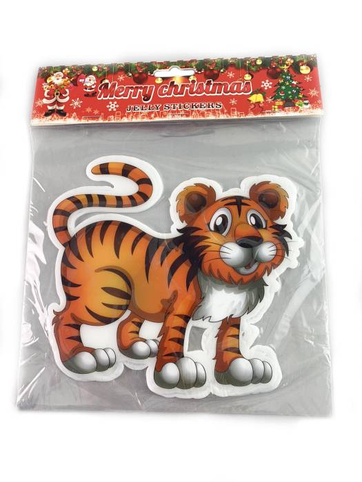 Наклейка гелевая "Тигр" Микс Merry Chistmas