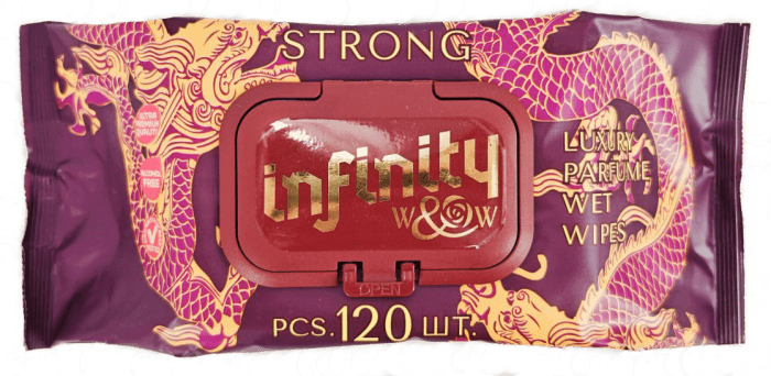 Салфетка влажная 120 шт. "W&W" Infinity Strong парфюм, с клапаном (120 салф.шт)