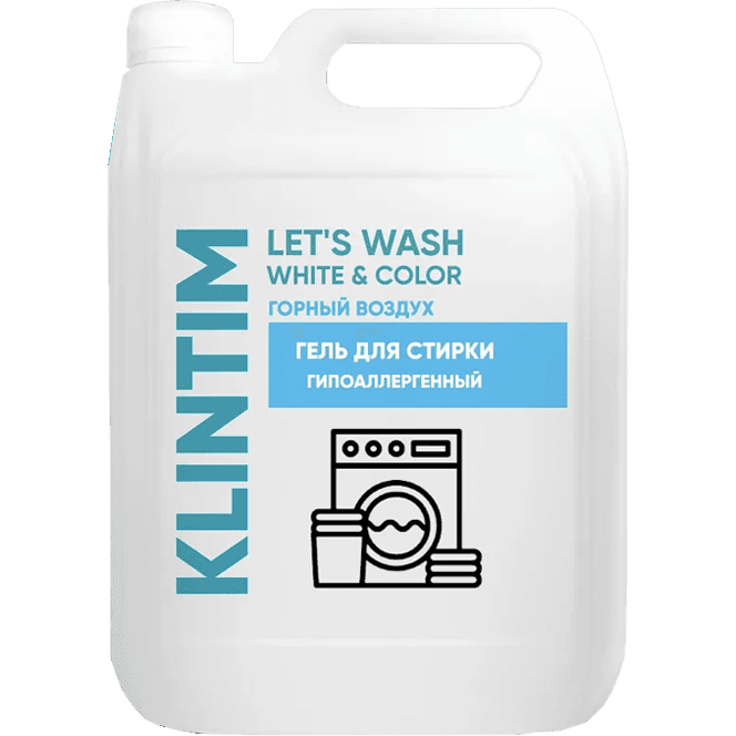 Гель- концентрат для стирки белья 5 л KLINTIM White&Color Горный воздух, Универсальный