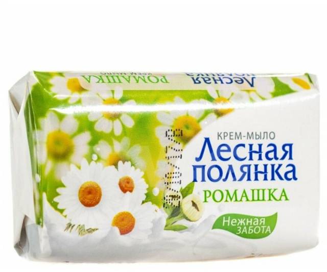 Крем-мыло кусковое 140 г туалетное "Лесная Полянка", Ромашка