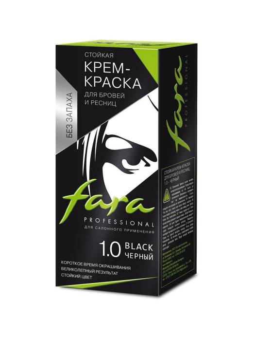 Крем-краска для бровей и ресниц FARA 30мл, Черный 1.0