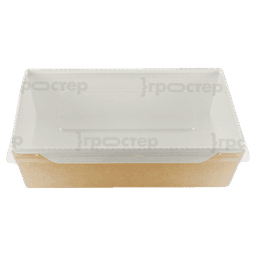 Салатник бумажный 400 мл с прозрачной крышкой 120*145*45 мм ECO OpSalad, Крафт