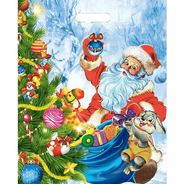 Пакет 38*47 см Праздничный 60 мкм прорезь