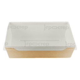 Салатник бумажный 1000 мл с прозрачной крышкой 200*140*55 мм OSQ OpSalad, Крафт