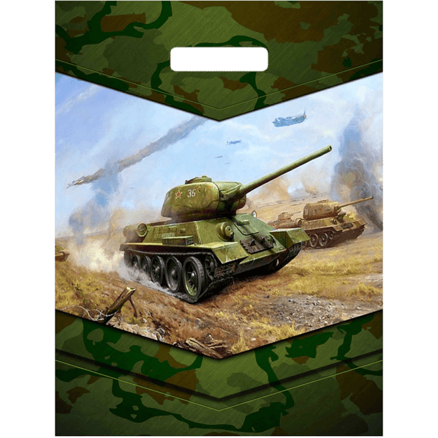 Пакет 31*40 см Танк-легенда прорезь, 60 мкм Тико