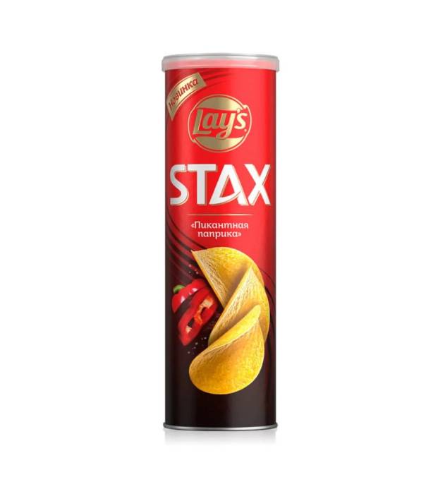 Чипсы "LAYS" 140г STAX туба ассортимент, Пикантная паприка