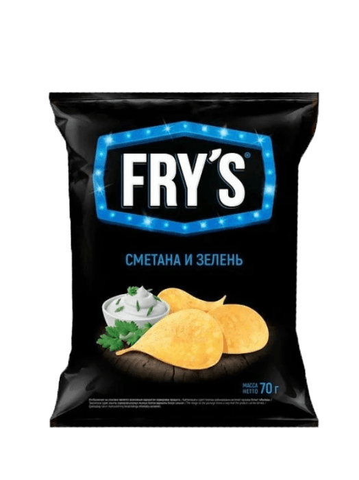 Чипсы "FRYS" 130г ассортимент, Сметана/Зелень