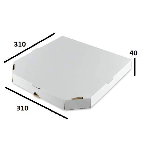 Коробка под пиццу 310*310*40 БЕЛАЯ, Т-23 со скошенными углами