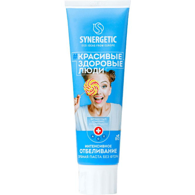 Зубная паста 100 гр SYNERGETIC, Интенсивное отбеливание