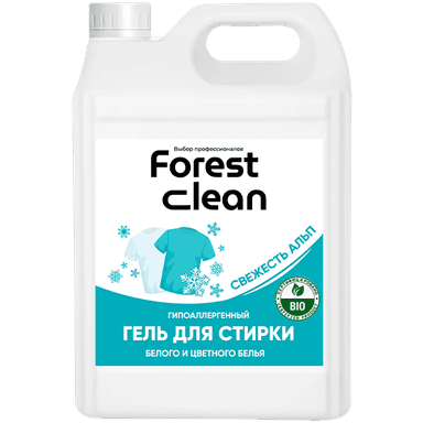 Гель для стирки белья 5 л "FOREST clean" канистра ЕВРО концентрат, Свежесть Альп