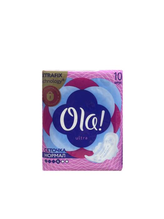 Прокладки "Ola!" Ultra Normal, 4 капли, Бархатистая сеточка (10 шт.упак)
