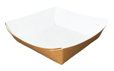 Упаковка бумажная для гамбургера, фри, чиабатты 550 мл 139*139*42 мм ECO Tray "Pure Kraft"