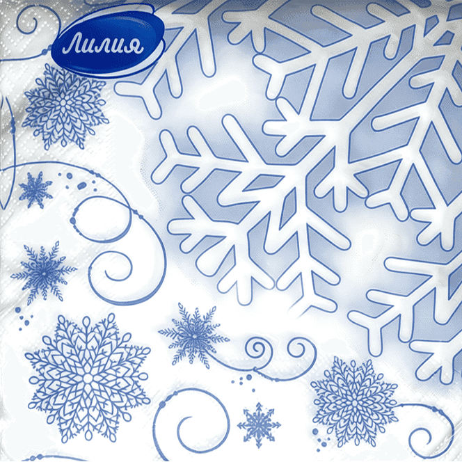 Салфетка бумажная НГ 2-х/двухслойная 33*33 "Лилия" (20 лист.пач), Трафарет