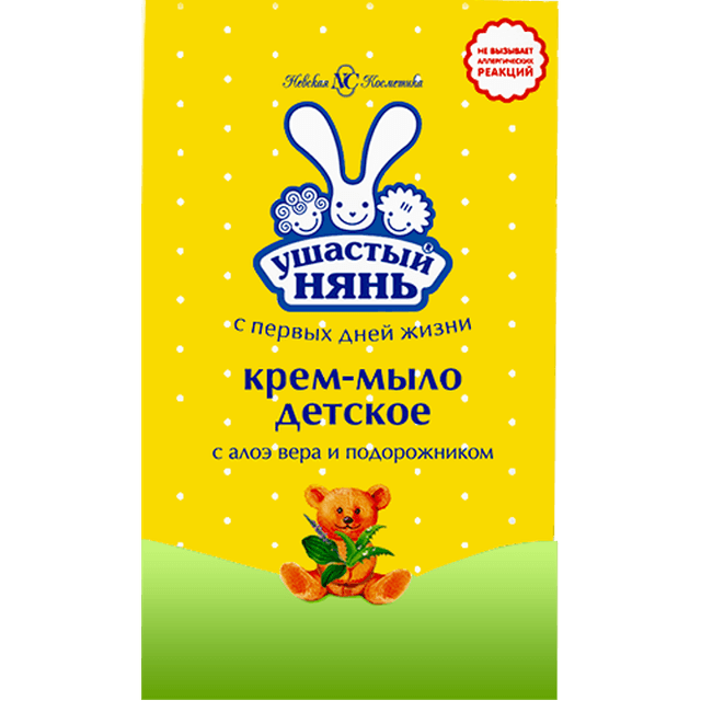 Крем-мыло кусковое 90 г туалетное "Ушастый Нянь", Алоэ  арт. 10199