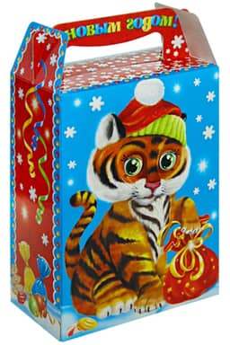 Коробка бумажная для конфет 1 кг "Настроение" с окном 150*80*265/315