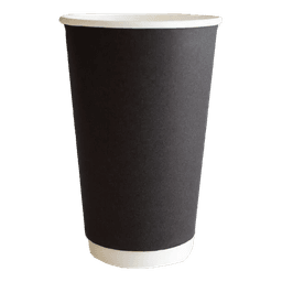 Стакан бумажный 400 мл БЕЗ РИС. ЧЕРНЫЙ Матовый D-90 мм двухслойный ThermoCup Рр