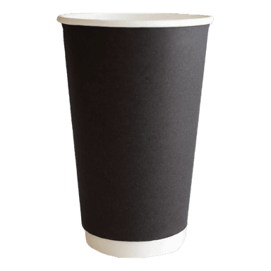 Стакан бумажный 400 мл БЕЗ РИС. ЧЕРНЫЙ Матовый D-90 мм двухслойный ThermoCup Рр