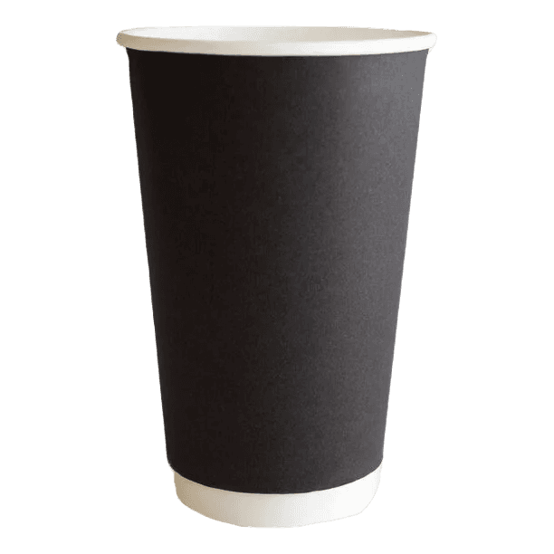 Стакан бумажный 400 мл БЕЗ РИС. ЧЕРНЫЙ Матовый D-90 мм двухслойный ThermoCup Рр