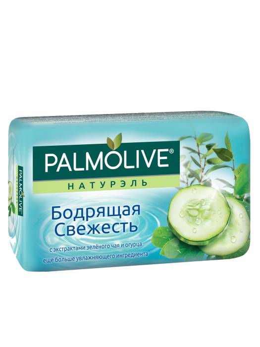 Мыло кусковое 90 г туалетное "Palmolive", Бодрящая свежесть (с экстрактами зеленого чая и огурца)