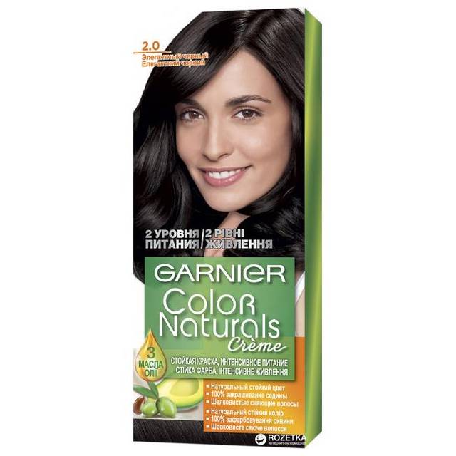 Крем-краска для волос "Garnier" Color Naturals, 2.0 Элегантный черный