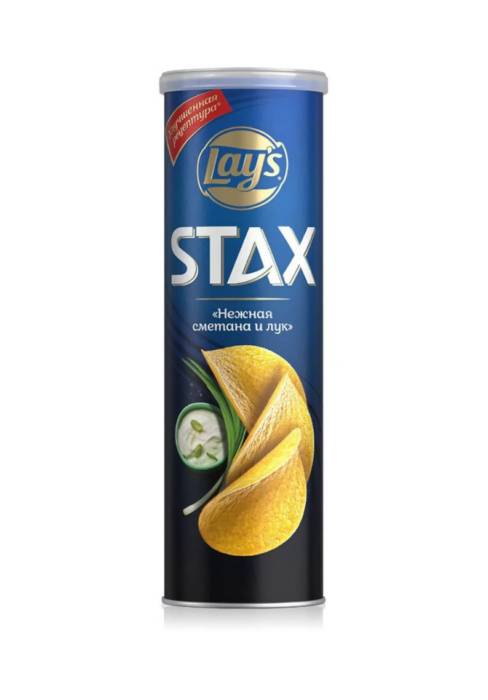 Чипсы "LAYS" 140г STAX туба ассортимент, Нежный/сметана/лук