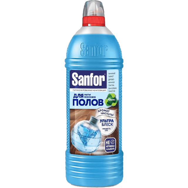 Средство для мытья полов 1 л Sanfor Свежесть спа, Ультра блеск