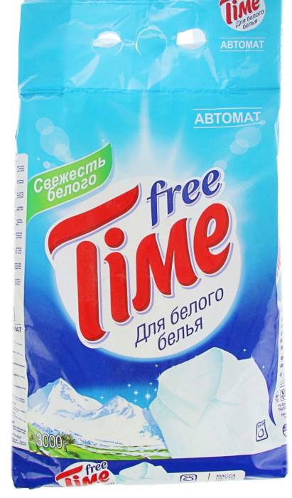 Стиральный порошок 3 кг "Free Time", Для Белого