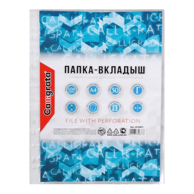 Файл-вкладыш А4 18 мкм, Calligrata, глянцевый, вертикальный, эконом (100 шт.упак)