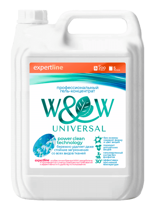 Гель- концентрат для стирки белья 5 л W&W UNIVERSAL