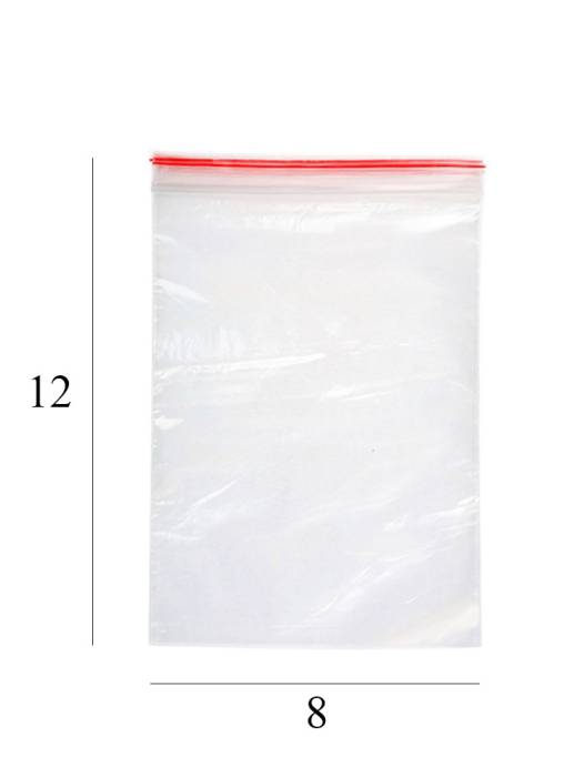 Грипперы 8*12 см Красная полоса 35 мкм (100 шт.упак) пакеты с zip-lock замком