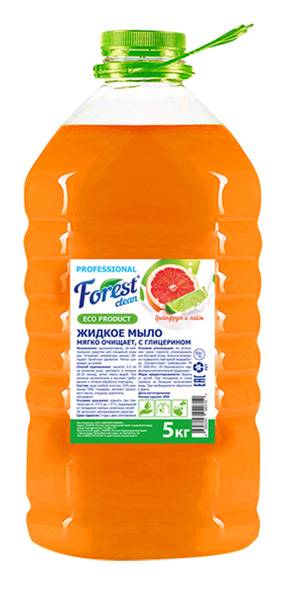 Жидкое мыло 5 л "FOREST Clean" пэт, Грейпфрут и лайм