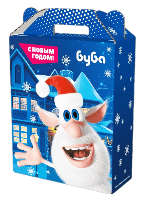 Коробка бумажная для конфет 0,9 кг Подарок хром Буба 170*68*208