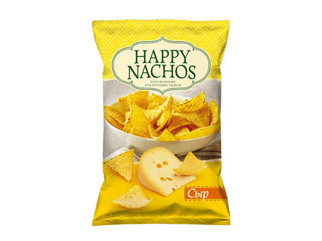 Чипсы "Happy Nachos" кукурузные 150г, Сыр