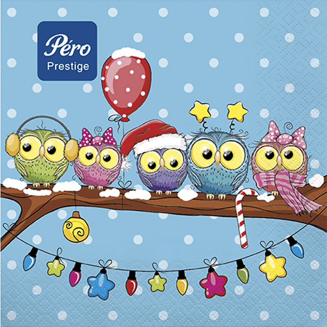 Салфетка бумажная НГ 3-х/трехслойная 33*33 "Pero Prestige" (20 лист.пач), Совята