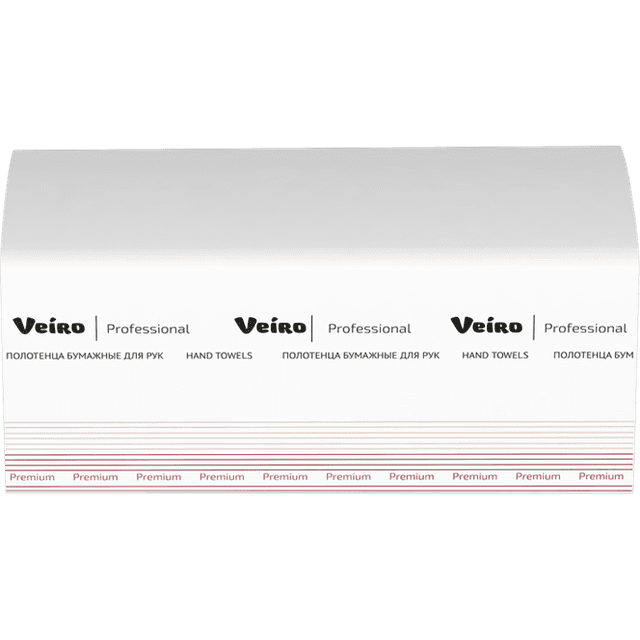 Полотенце бумажное 2-х/двухслойное V сл.Veiro Professional Premium Белое (200 лист.упак)