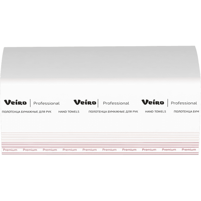 Полотенце бумажное 2-х/двухслойное V сл.Veiro Professional Premium Белое (200 лист.упак)