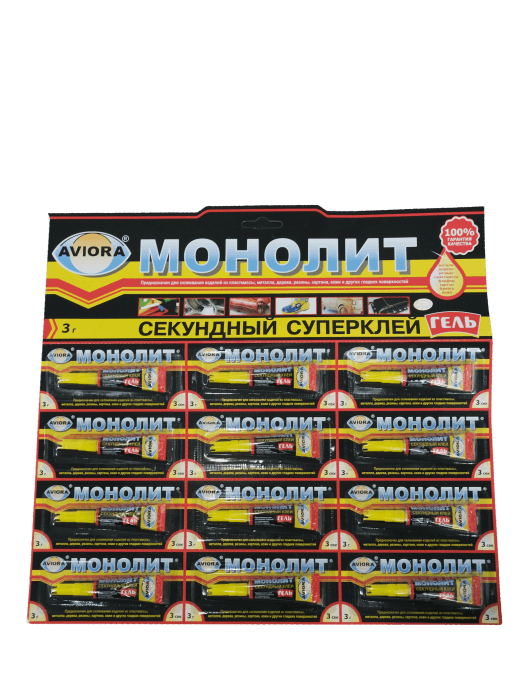 Клей секундный "Монолит" 3 г AVIORA, на карте