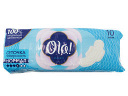Прокладки "Ola!" Wings Top DRY Classic Normal, 4 капли, с крылышками сеточка (10 шт.упак)