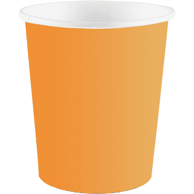 Стакан бумажный 250 мл БЕЗ РИС. "ОРАНЖЕВЫЙ" D 80 БЛ