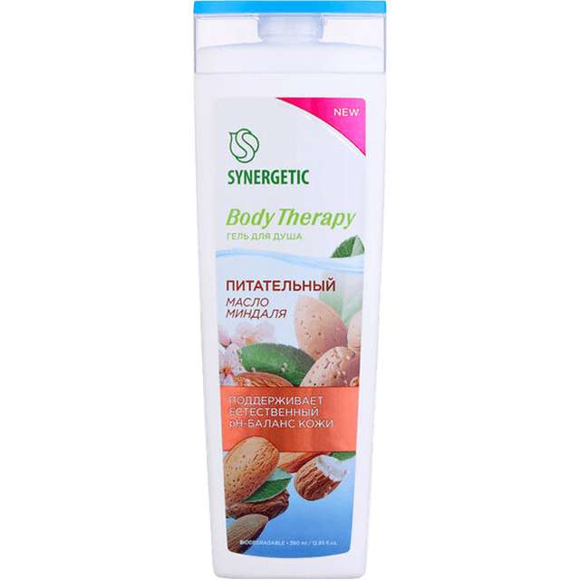 Гель для душа 380 мл SYNERGETIC Body Therapy, Масло миндаля