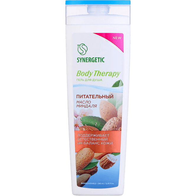 Гель для душа 380 мл SYNERGETIC Body Therapy, Масло миндаля