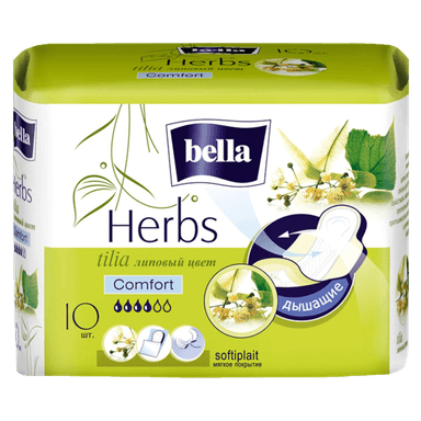 Прокладки "Bella" Herbs tilia Comfort soft 4 капли Экстракт вербены (10 шт.упак)