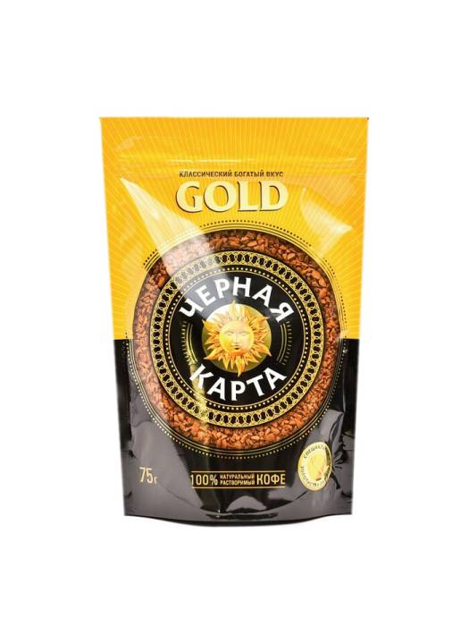 Кофе растворимый 75 гр "Черная Карта" GOLD м/у