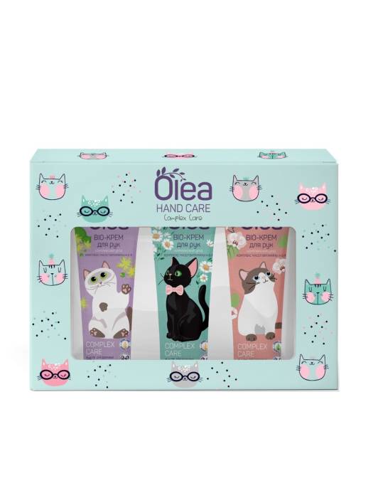 Подарочный набор "OLEA" HAND CARE CATS/Крем для рук комплекс 30мл + увлажняющий 30мл + питательный 30мл