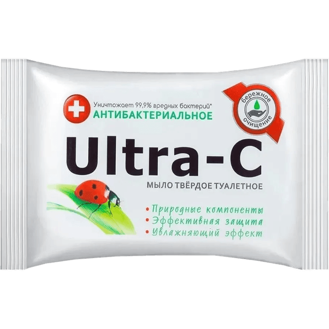 Мыло кусковое 200 г туалетное антибактериальное "Ultra-C" ЭФКО