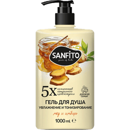 Гель для душа 1000 мл SANFITO, Мед и имбирь