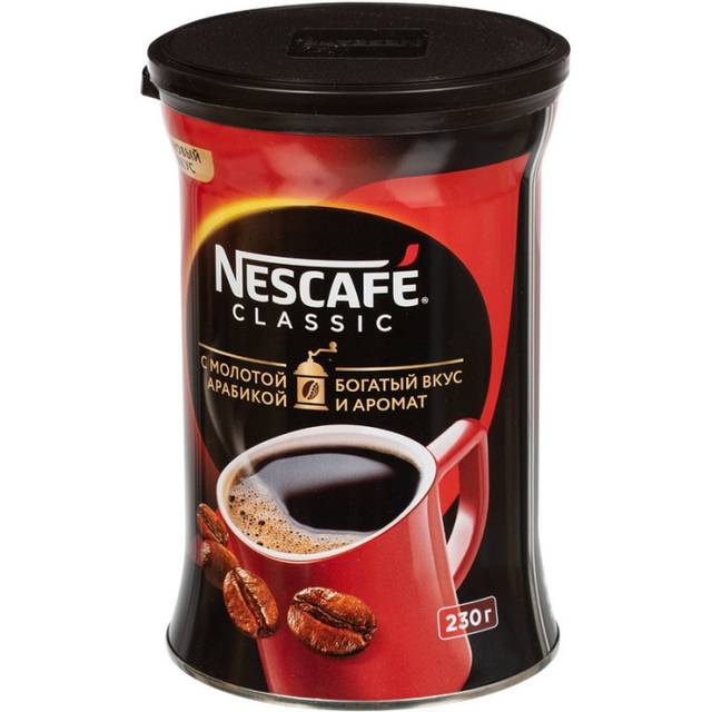 Кофе растворимый 230 гр "NESCAFE" CLASSIC ж/б