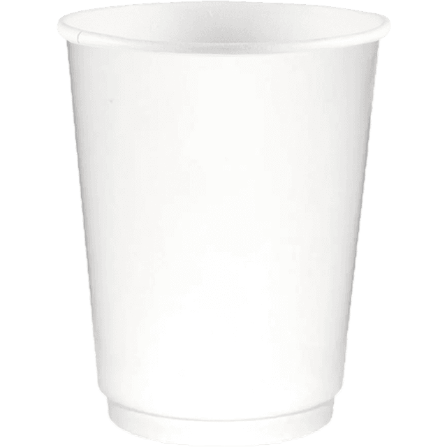 Стакан бумажный 400 мл БЕЗ РИС. Белый двухслойный D-90 мм В