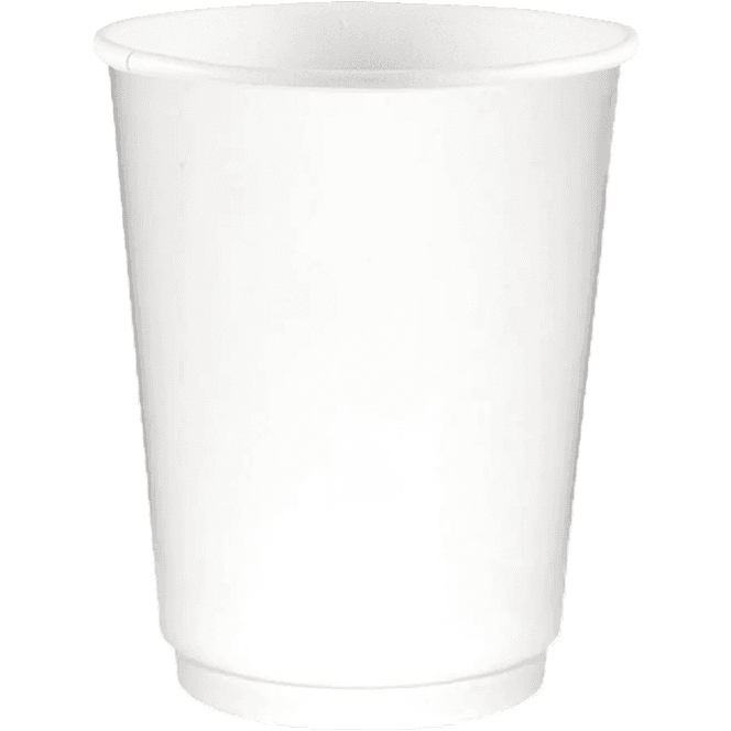 Стакан бумажный 400 мл БЕЗ РИС. Белый двухслойный D-90 мм В